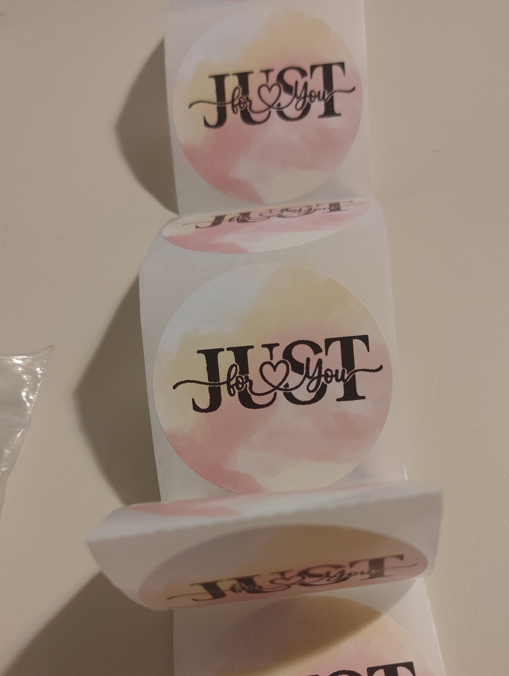 20 Just for You Pastel Pink & Yellow Round Sticker - Home Design